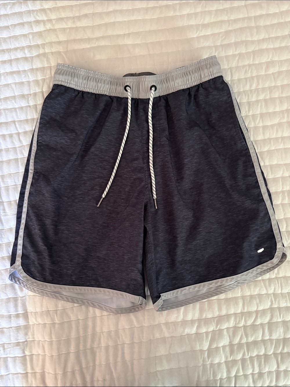 Men's Swim Trunks in Charcoal with Light Gray Trim
